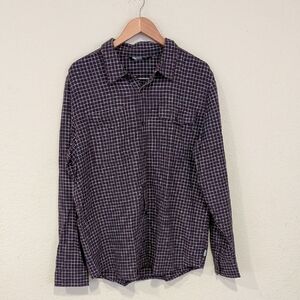Outdoor Research Hemp Cotton Blend Lightweight Plaid Button Down Shirt